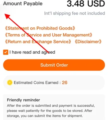 OOTDBUY order total with the international shipping exclusion